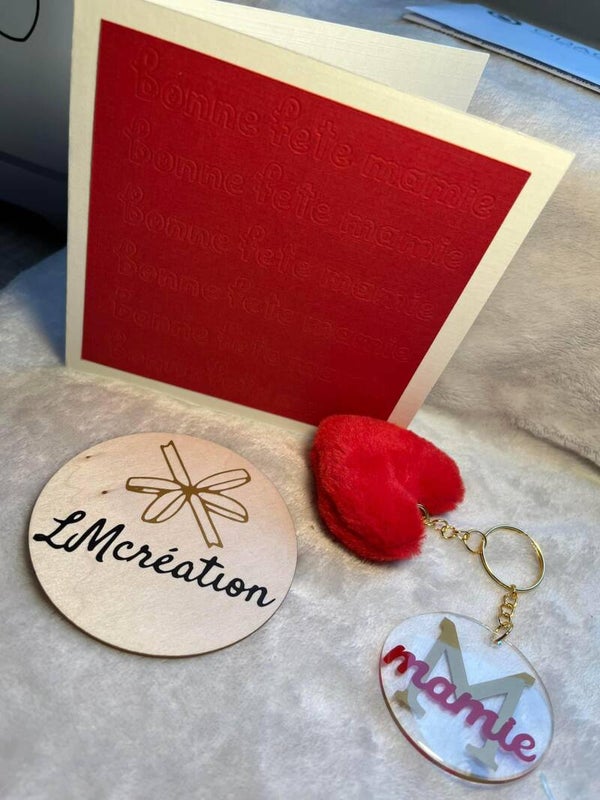 Ensemble 2 pièces : Porte clé et carte