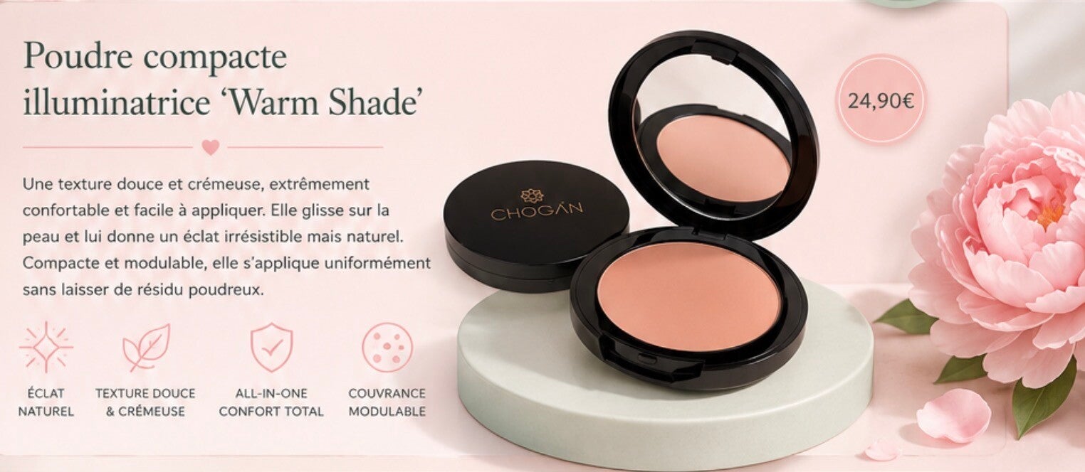 poudre compacte illuminatrice ‘warm Shade'