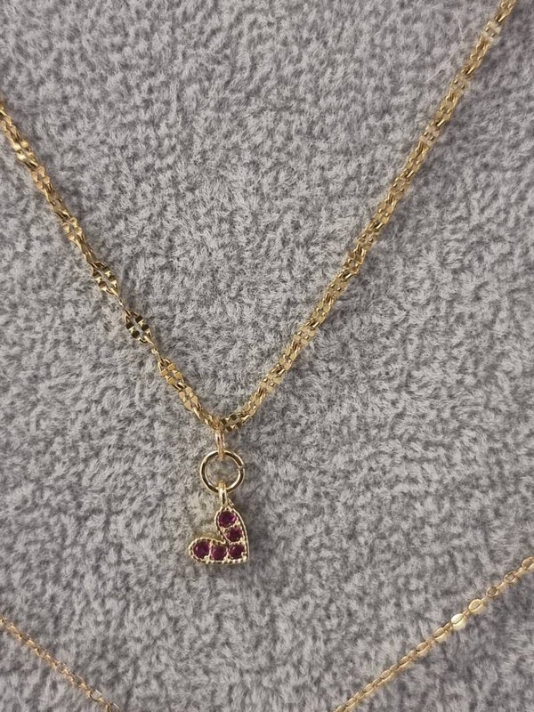 Chaîne dorée, pendentif doré  à l'or  et zircones