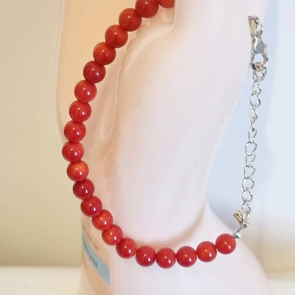 Bracelet pierre corail bambou