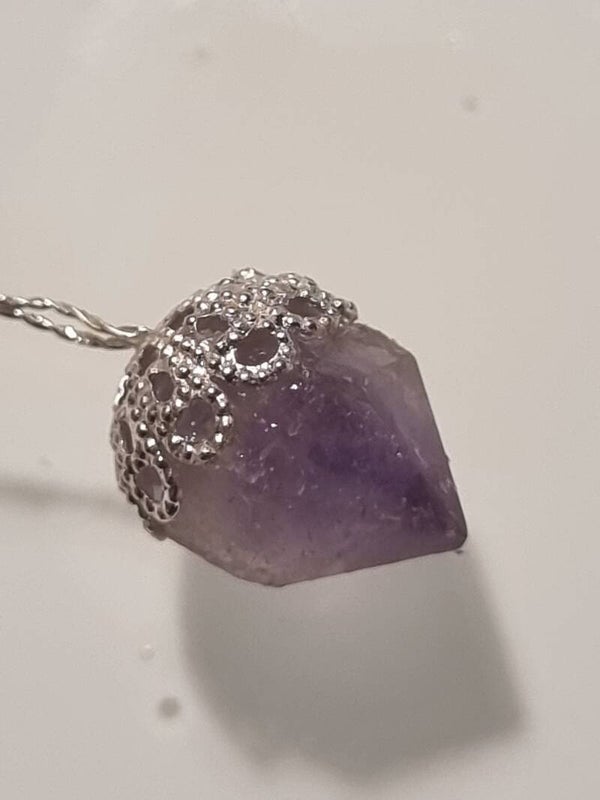 Collier Pierre naturelle améthystes