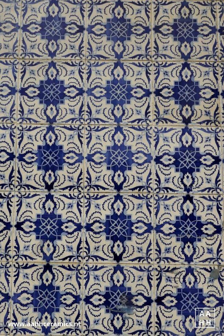 Azulejos - wit met blauw motief, Portugal