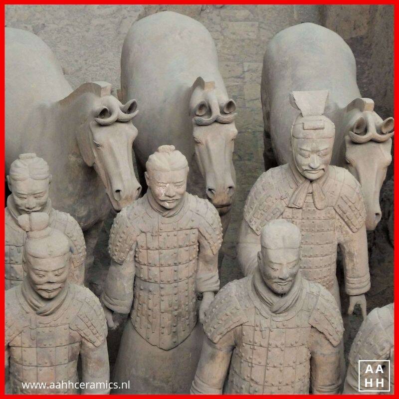 Officier en ruiters met paarden uit Terracotta Leger China