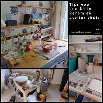 Tips voor een klein keramiek atelier thuis - overview foto