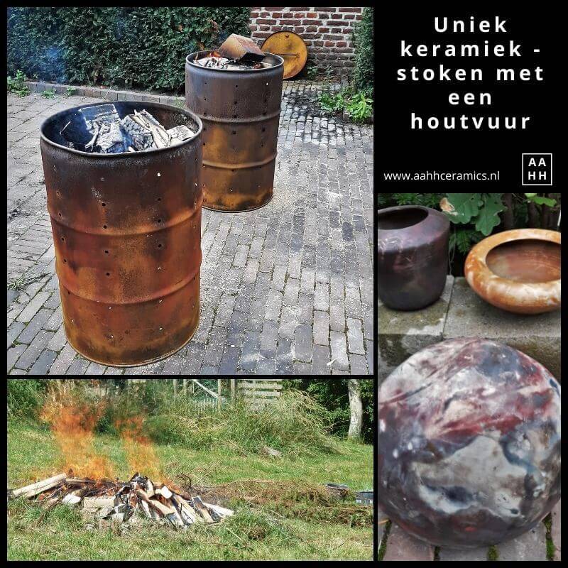 Uniek keramiek - stoken in een houtvuur