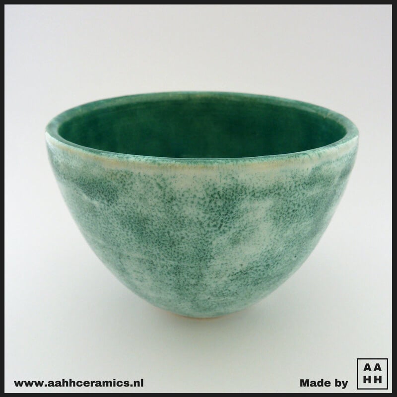 bakje turquoise-wit effectglazuur