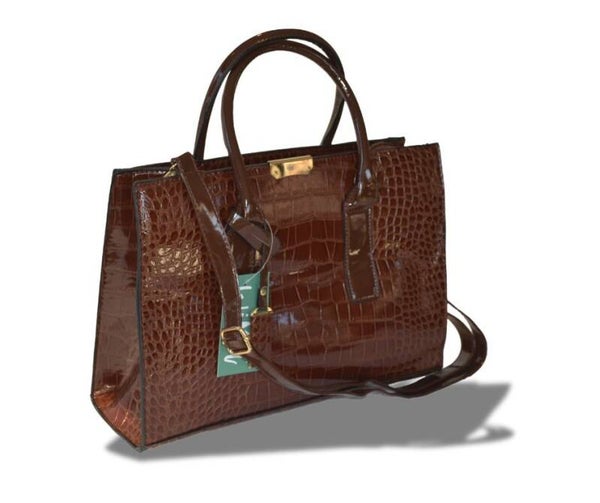 Coilloure - handtas - Bruin - schoudertas - damestas - schooltas - crocoprint -