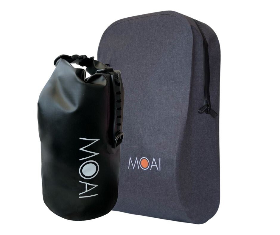 Voordeelset van 2 tassen: Moai Waterdichte Tassenset – Dry Backpack Classic & 10L Dry Bag – Aqua