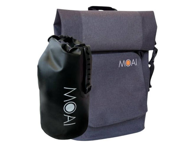 Voordeelset van 2 tassen: Moai Waterdichte Tassenset – Dry Backpack Traveller & 10L Dry Bag – Aqua