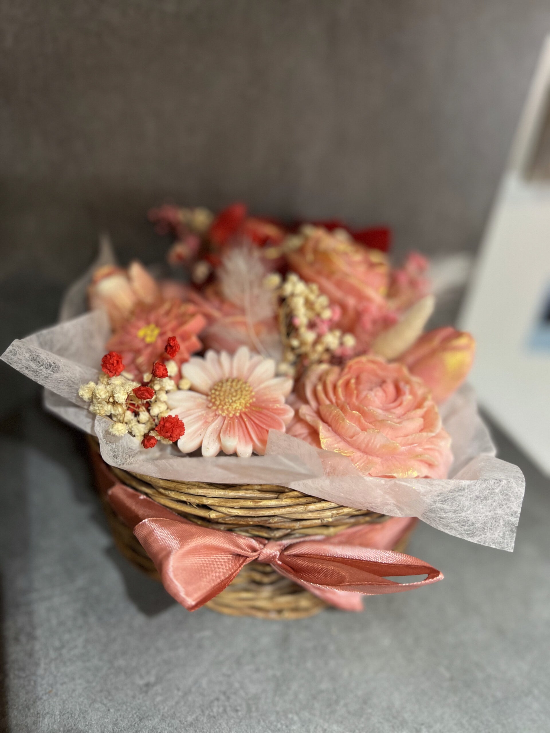 Composition florale senteur poudre de riz