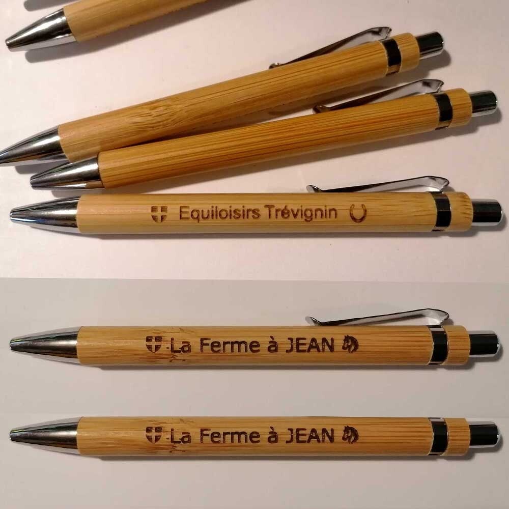 Stylos gravés en Bois | Panachage "Equiloisirs" + "La Ferme à JEAN"