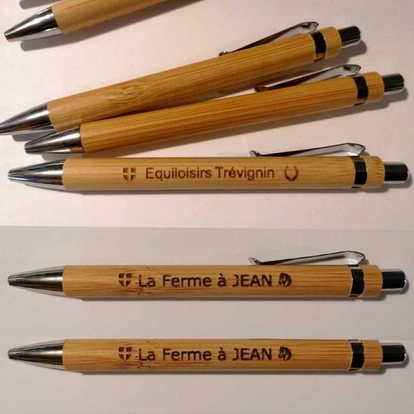 Stylos gravés en Bois | Panachage "Equiloisirs" + "La Ferme à JEAN"