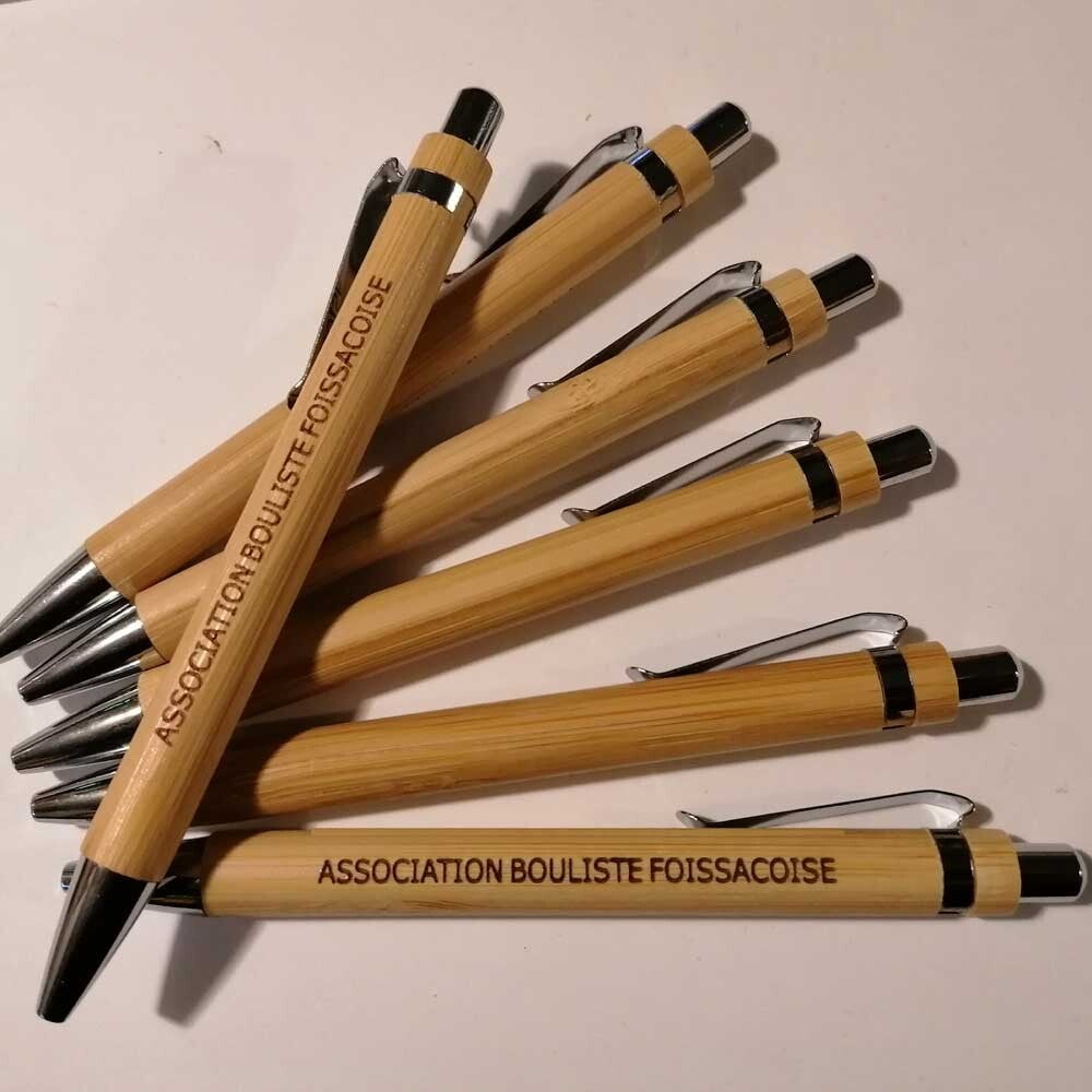 Stylos personnalisés Bois | Association Bouliste Foissacoise