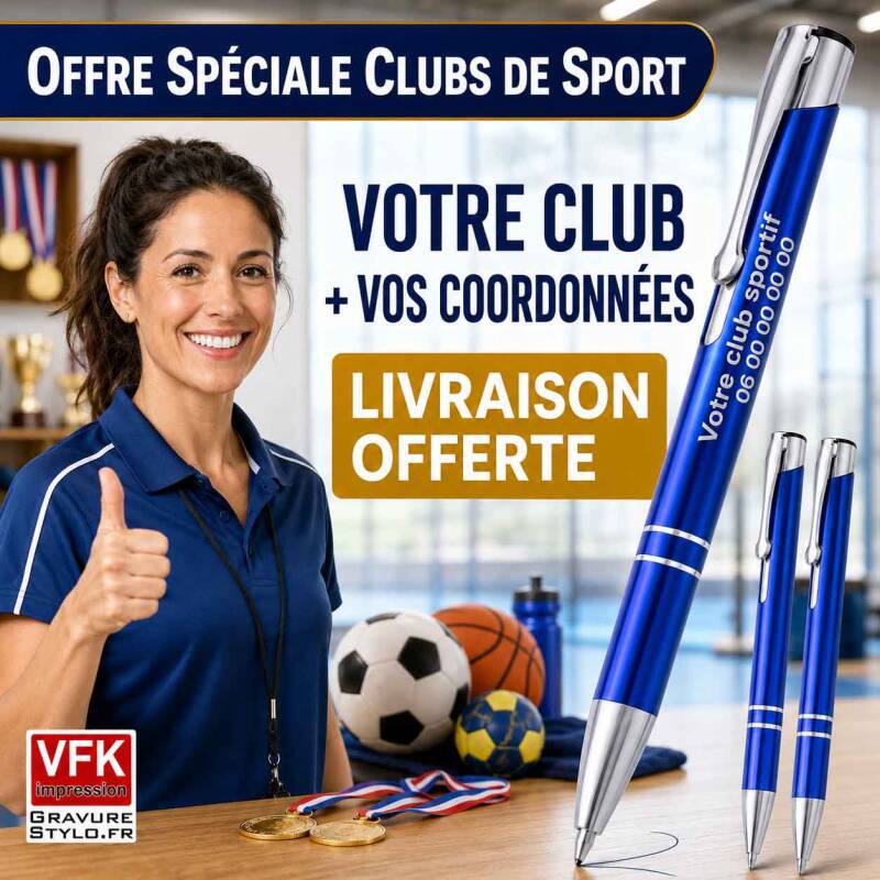 stylo personnalisé club de sport