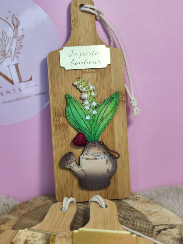 Planche décorative Je porte bonheur