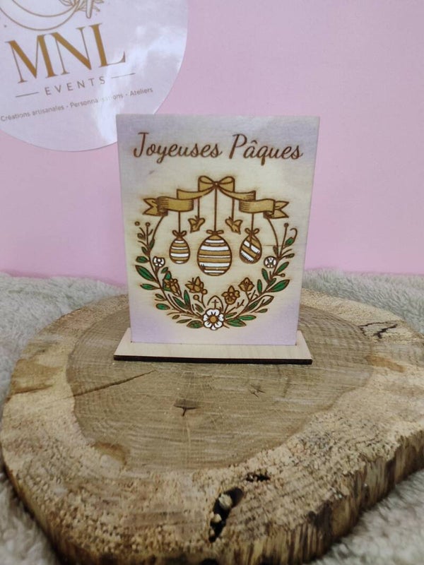Plaque à poser motif œufs de pâques