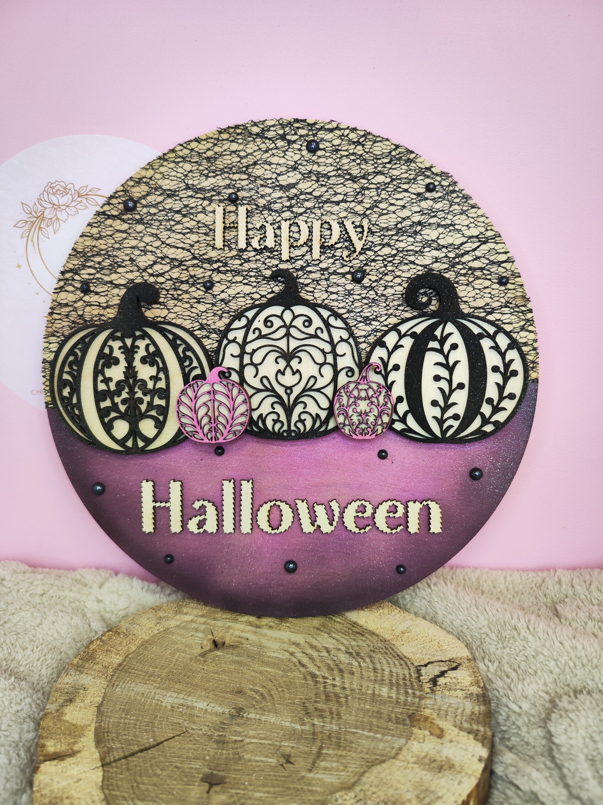 Plaque de porte ronde Halloween