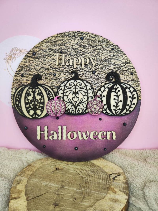 Plaque de porte ronde Halloween