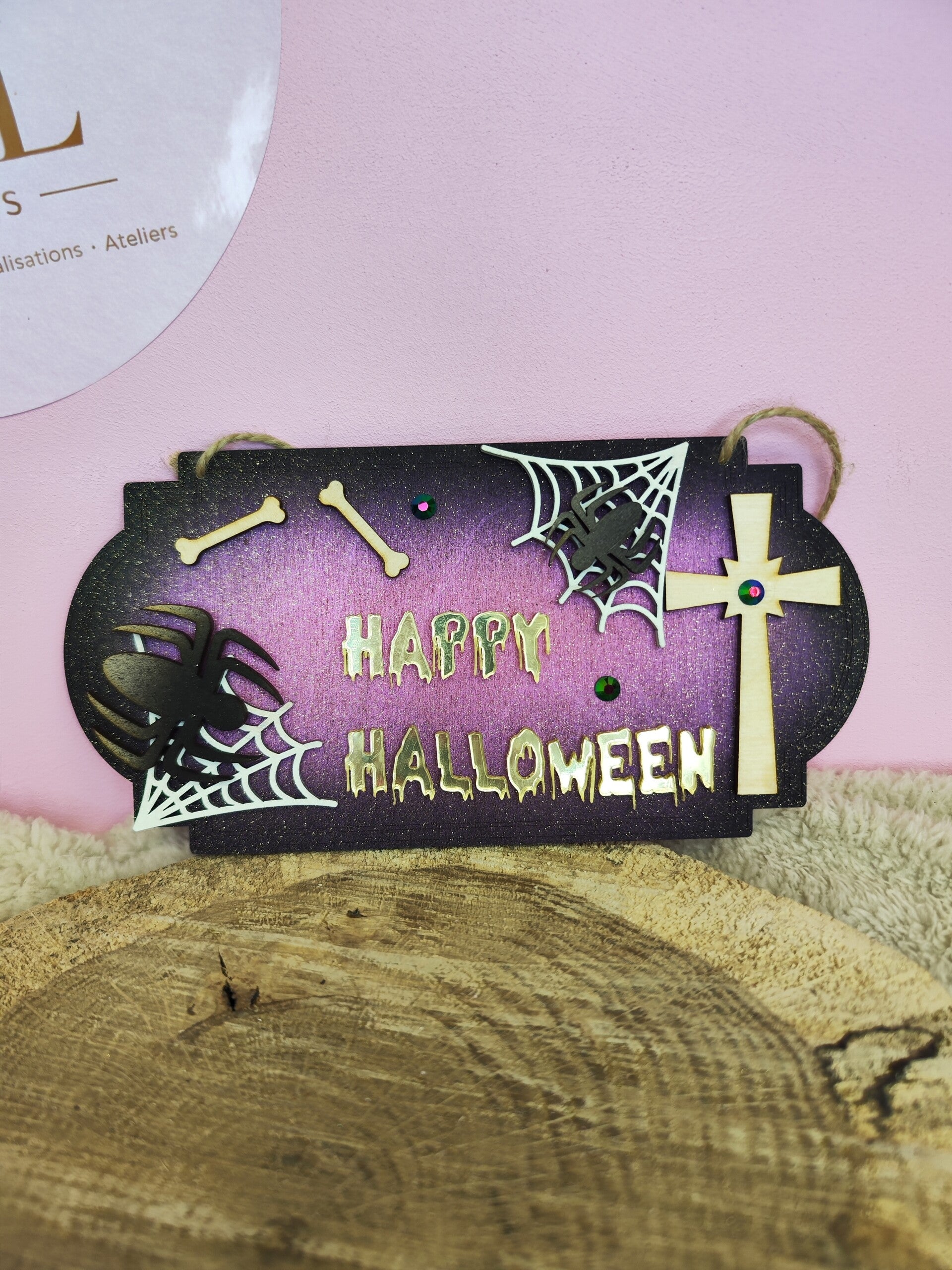 Plaque de porte Happy Halloween