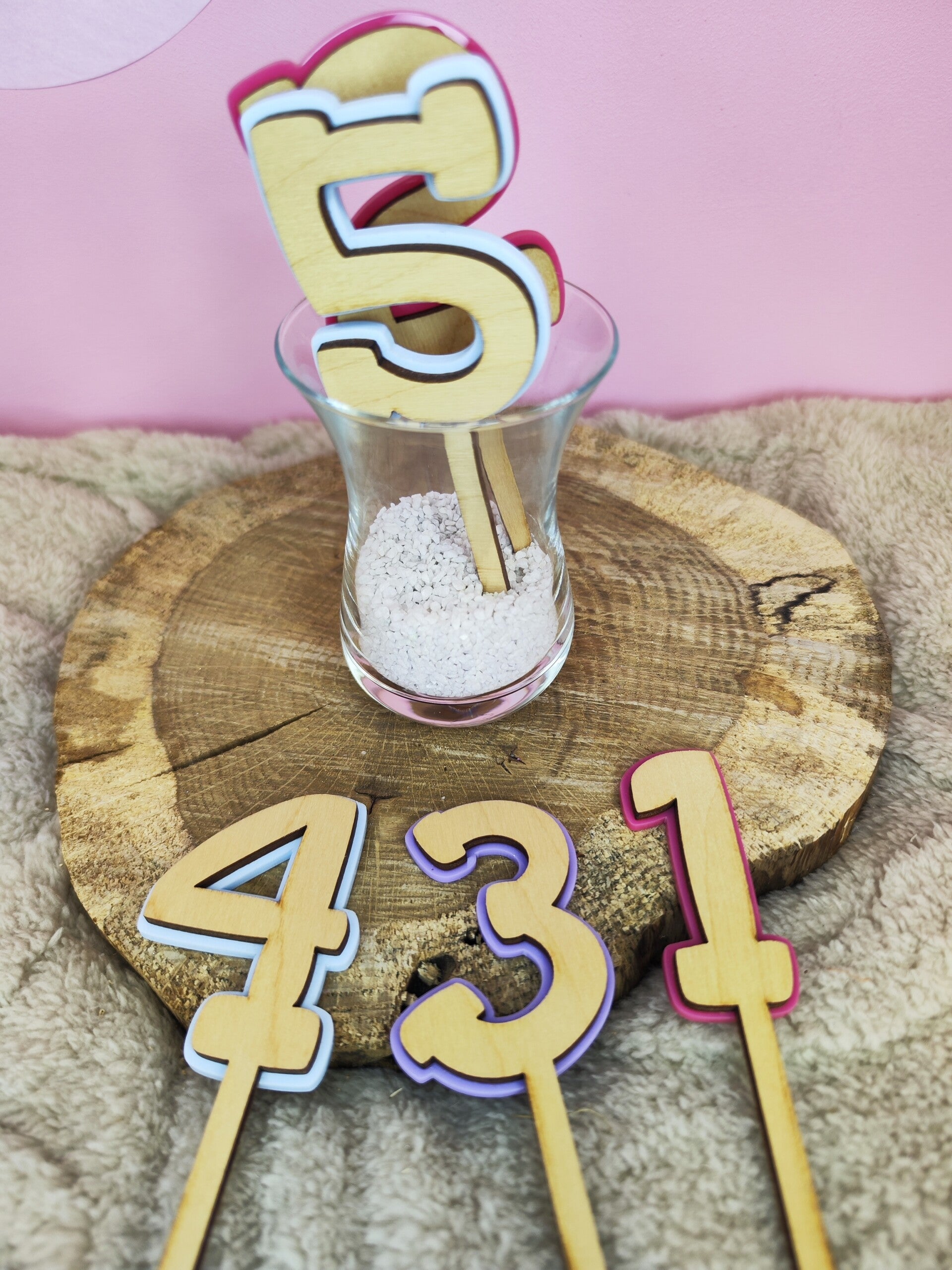 Topper chiffre bois et acrylique