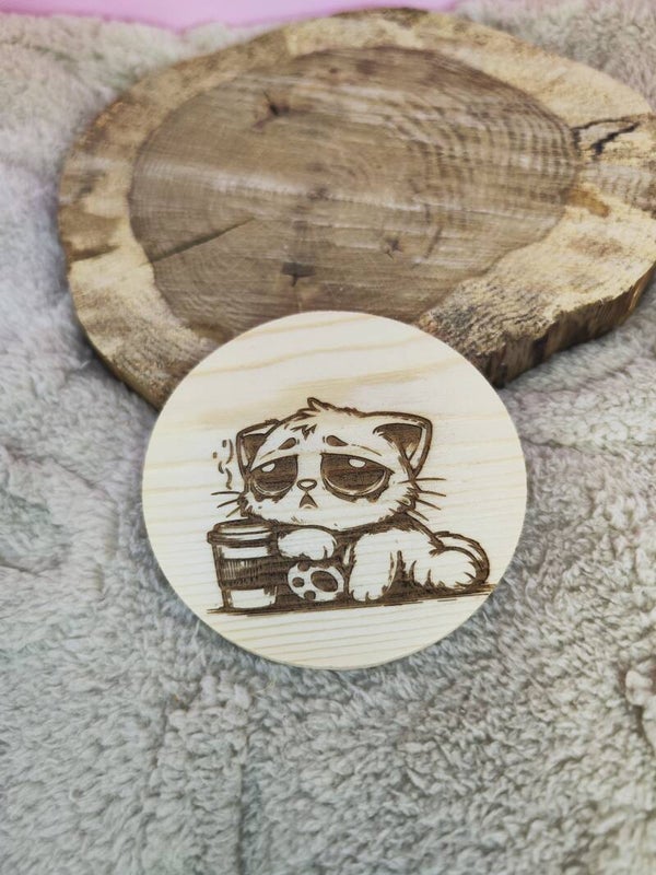Sous tasse en bois