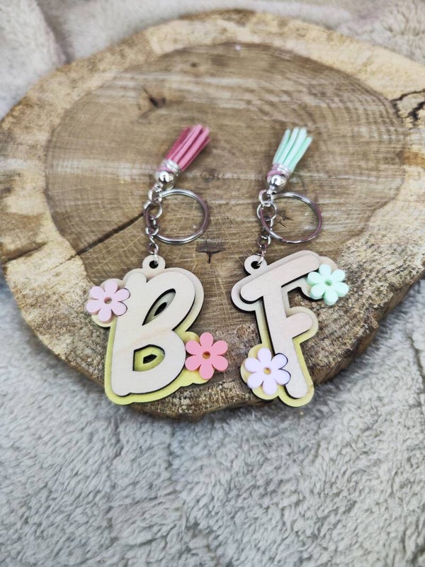 Porte clef Alphabet Fleur