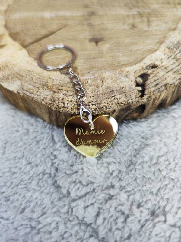 Porte clef cœur Mamie d'amour