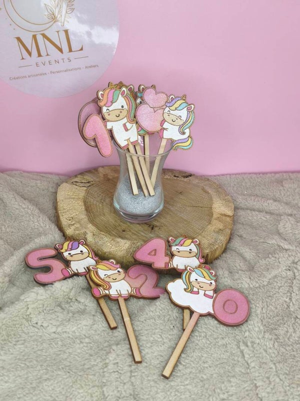 Topper Licorne chiffre