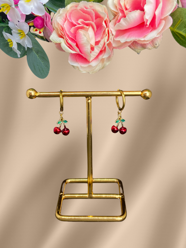 Kirsch Ohrringe vergoldet