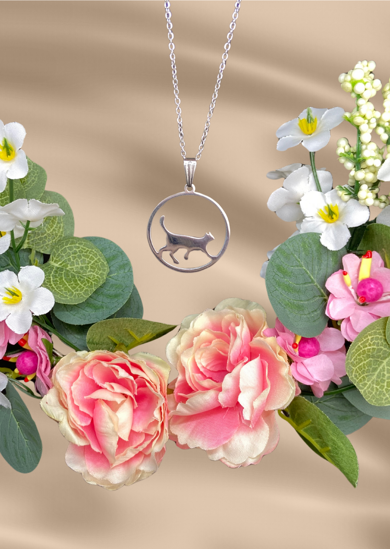 Runde Katzenkette silber