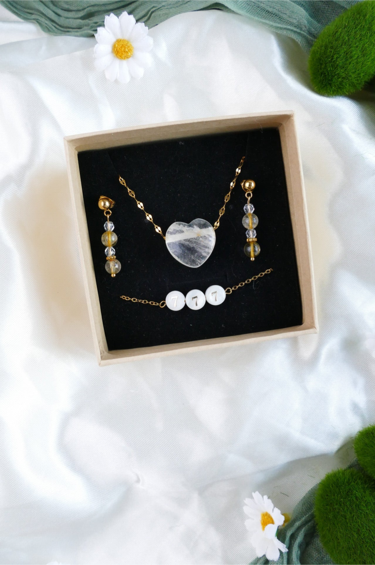 Rutilquarz Bergkristall Set