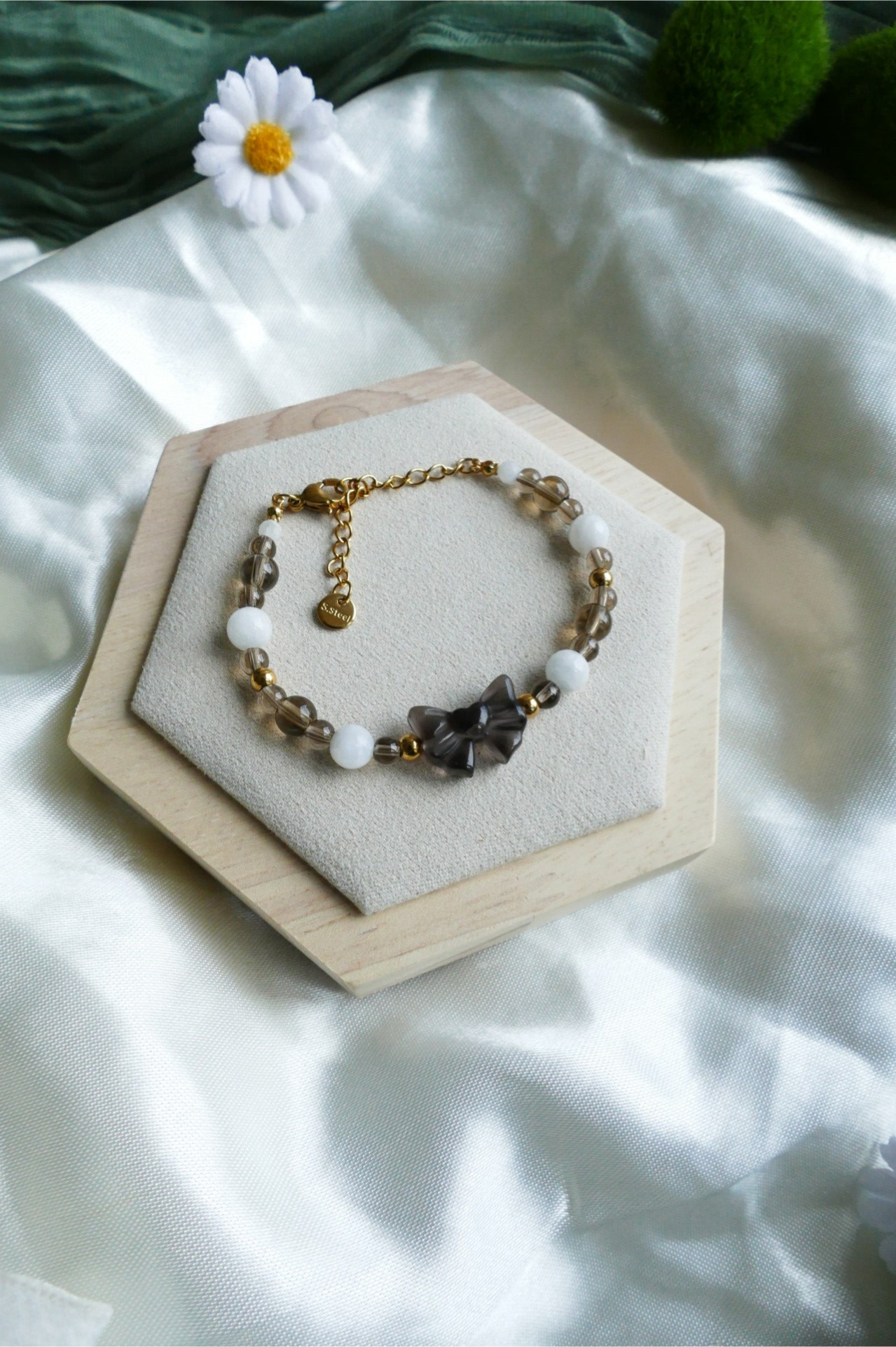 Rauchquarz Schleifen Armband