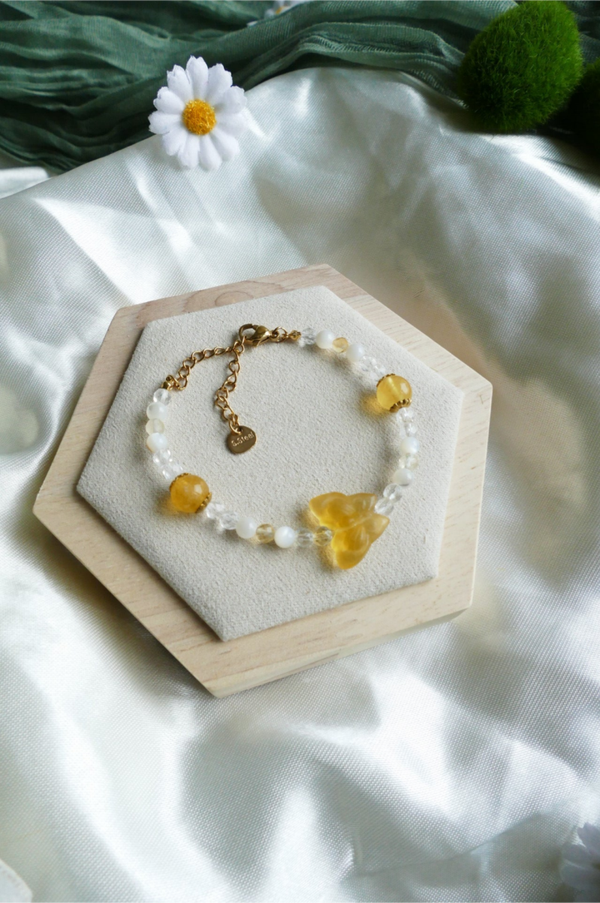 Gelbes Fluorit Schmetterling Armband