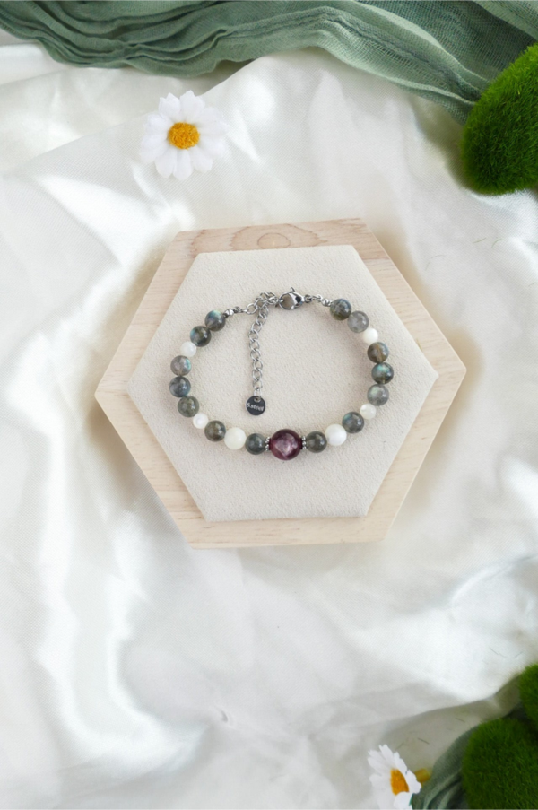 Lepidolith x Labradorit Armband
