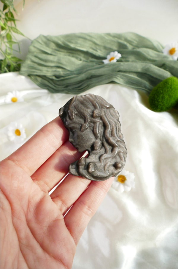 Silberobsidian Medusa