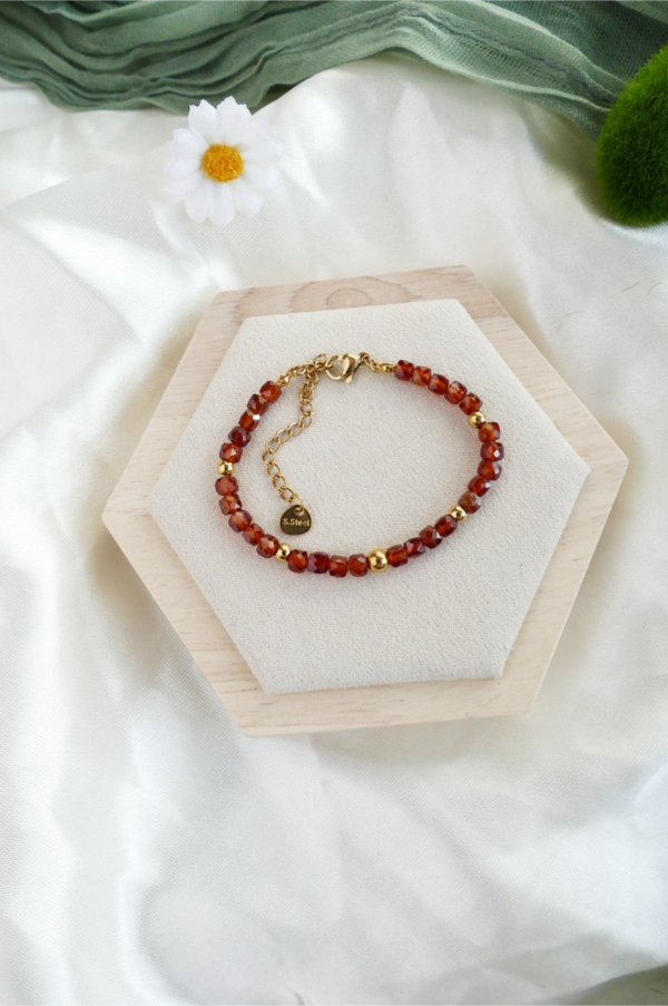Oranges Granat Armband