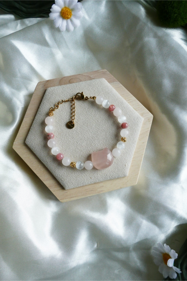 Rosenquarz Katzenkopf Armband