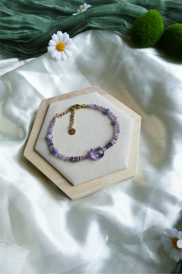 Amethyst Katzenkopf Armband