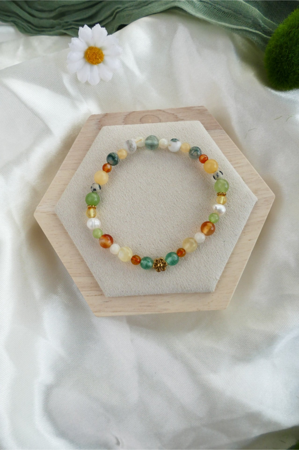 Gelb-grünes Edelstein Armband