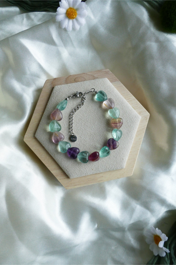 Herzchen Fluorit Armband