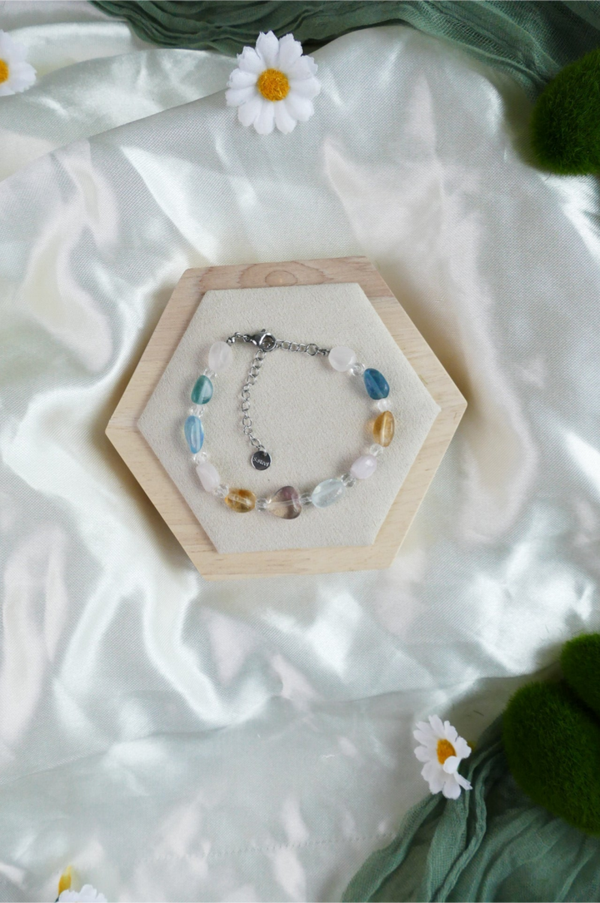 Pastelliges Nugget Armband mit Herz