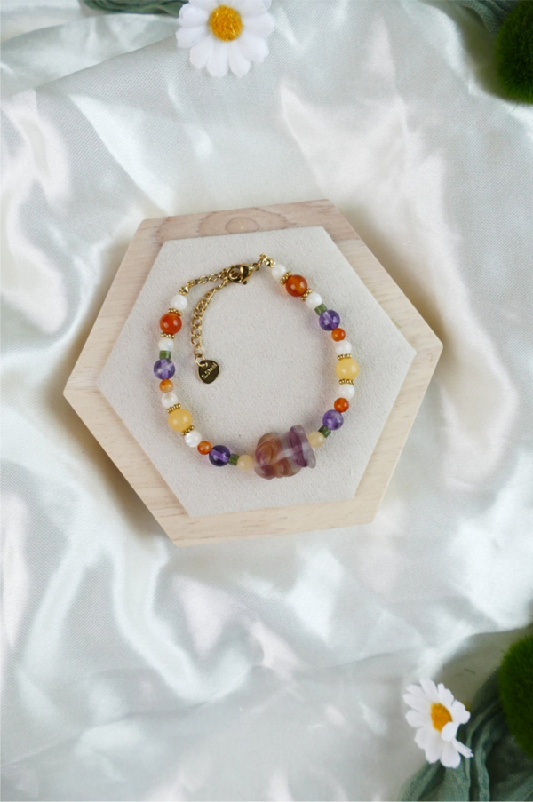 Buntes Hasen Edelstein Armband