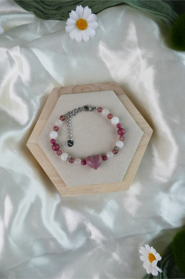 Rhodonit Herz Armband