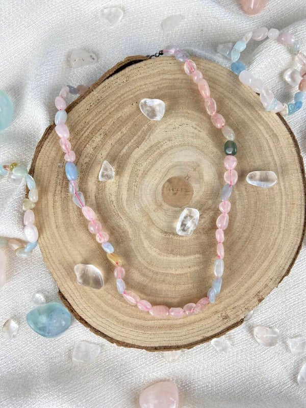 Morganit Nuggetkette