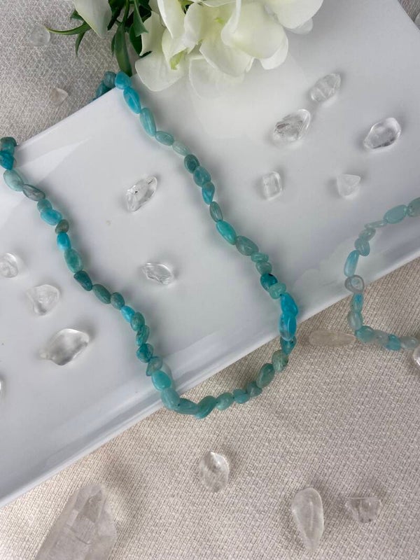 Amazonit Nuggetkette