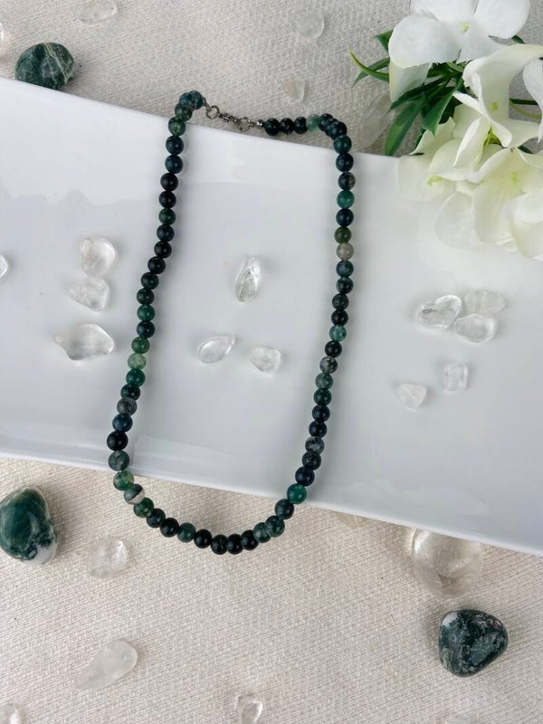 Moosachat Perlenkette