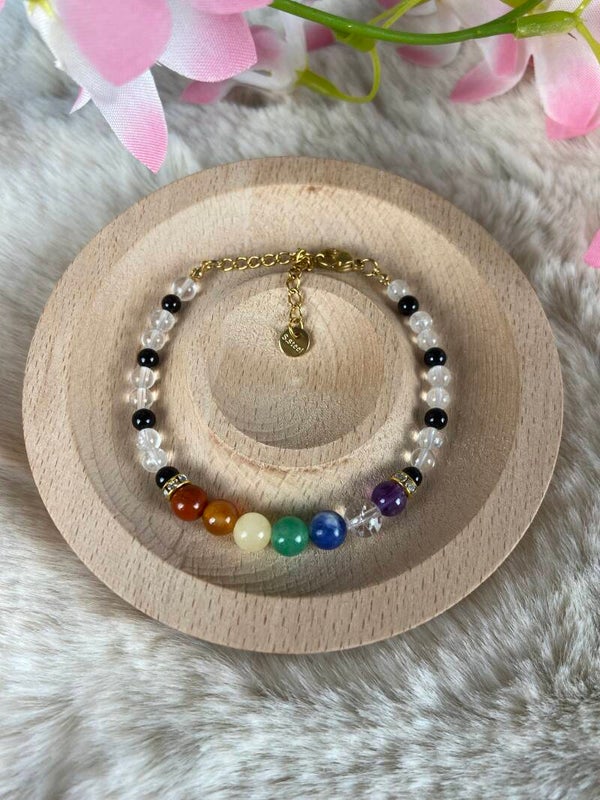 Chakra Armband hell & dunkel