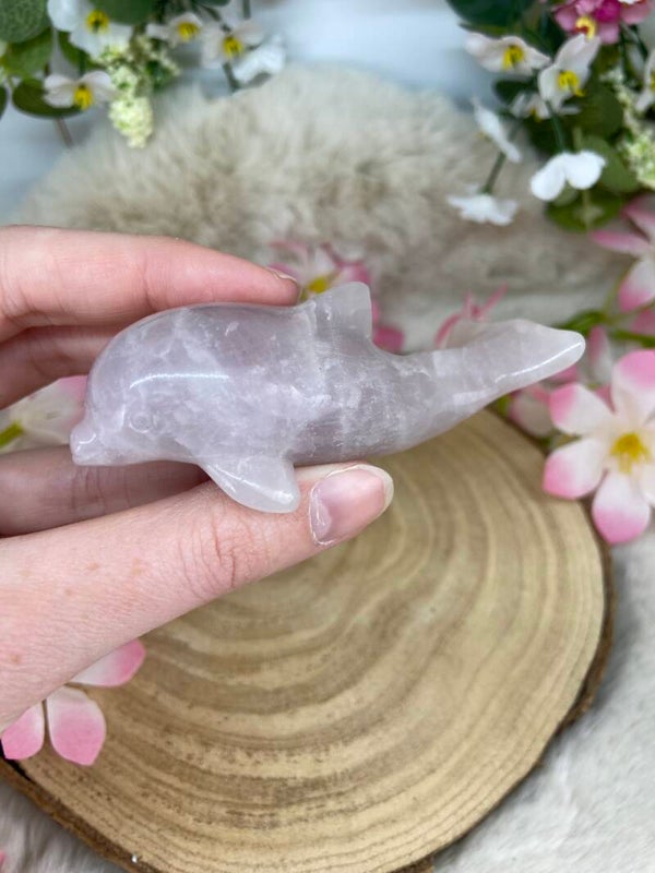 Rosenquarz Delfin/Wal