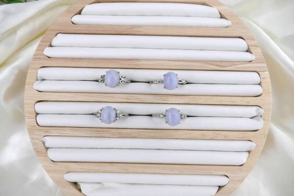 Blaue Chalcedon Ringe