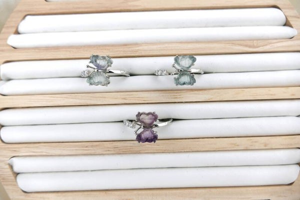 Fluorit Schmetterling Ring